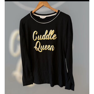 Women's Secret Treasures Sweatshirt Size L Black Cuddle Queen Super Cuddly